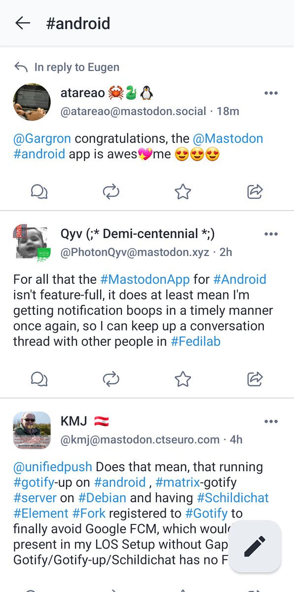 Mastodon app screenshot