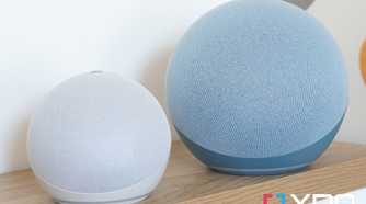 Amazon Echo and Echo Dot on a table