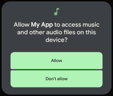 Android 13 beta 1 media access request
