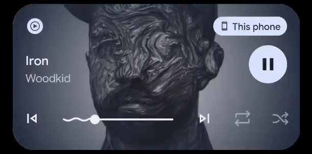 Android 13 media squiggly animation (it squiggles)