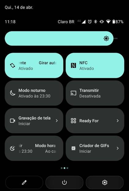 Android 12 notification panel Motorola Edge 20 Pro