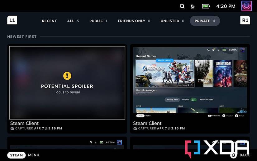 How to take and share screenshots on the Steam Deck