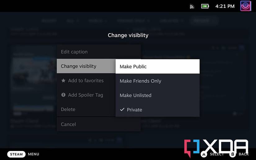 How to take and share screenshots on the Steam Deck