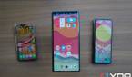 Vivo X Fold (middle) along with Samsung and OPPO's foldables