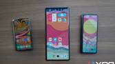 Vivo X Fold (middle) along with Samsung and OPPO's foldables