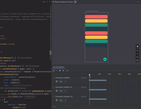 Android Studio Dolphin Beta Compose Animation Coordination
