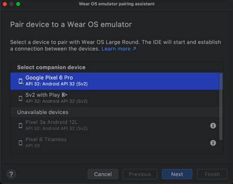 Android Studio Dolphin Beta Wear OS Emulator Pairing Assistant qwefubqwef