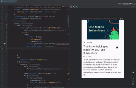 Android Studio Electric Eel Canary Live Edit on preview