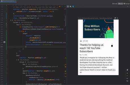 Android Studio Electric Eel Canary Live Edit on preview