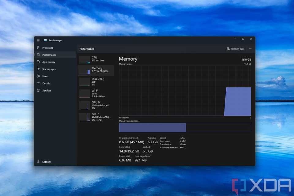 Windows 11 Task Manager over a desktop background