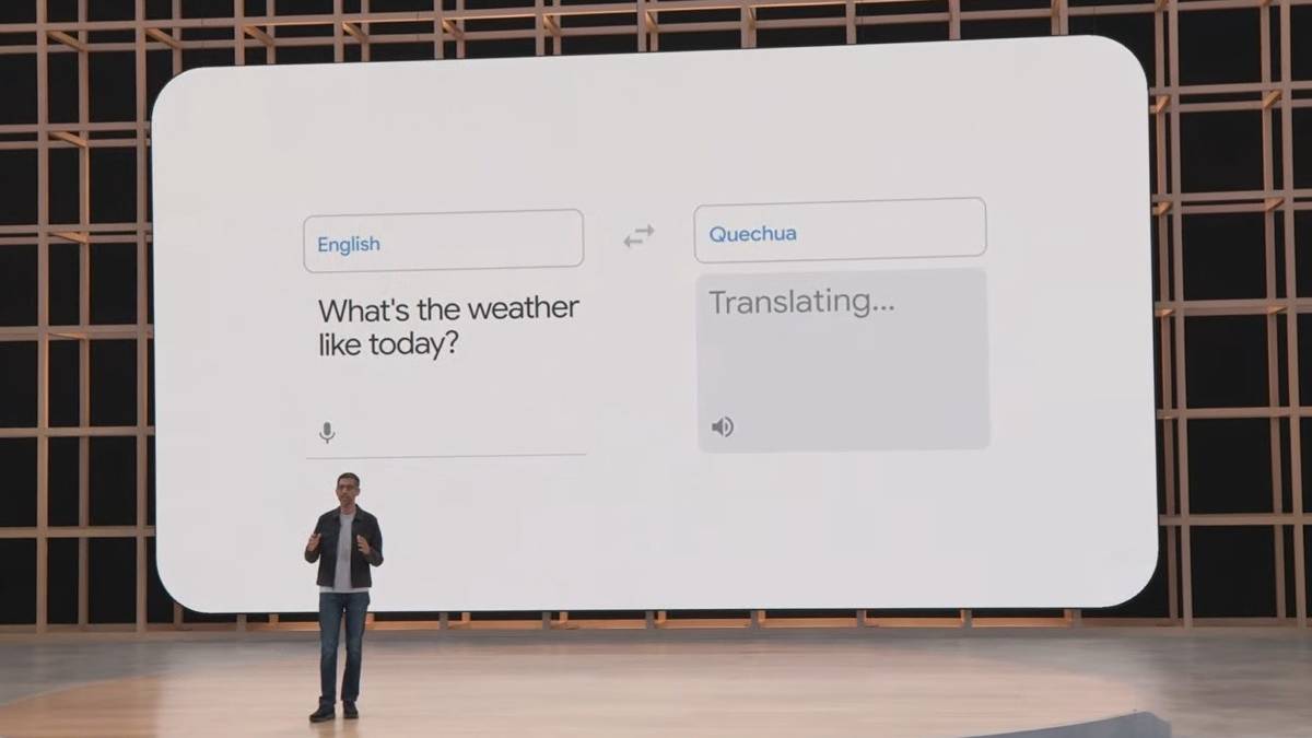 Google Translate trnaslating text from English to Quechua