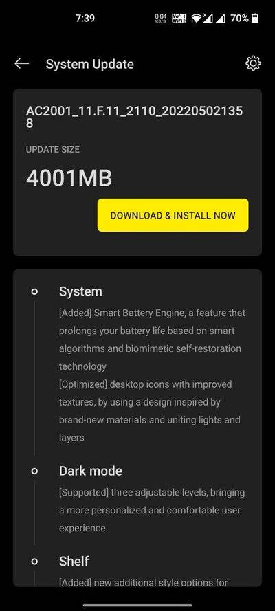 OnePlus Nord OxygenOS 12 OTA