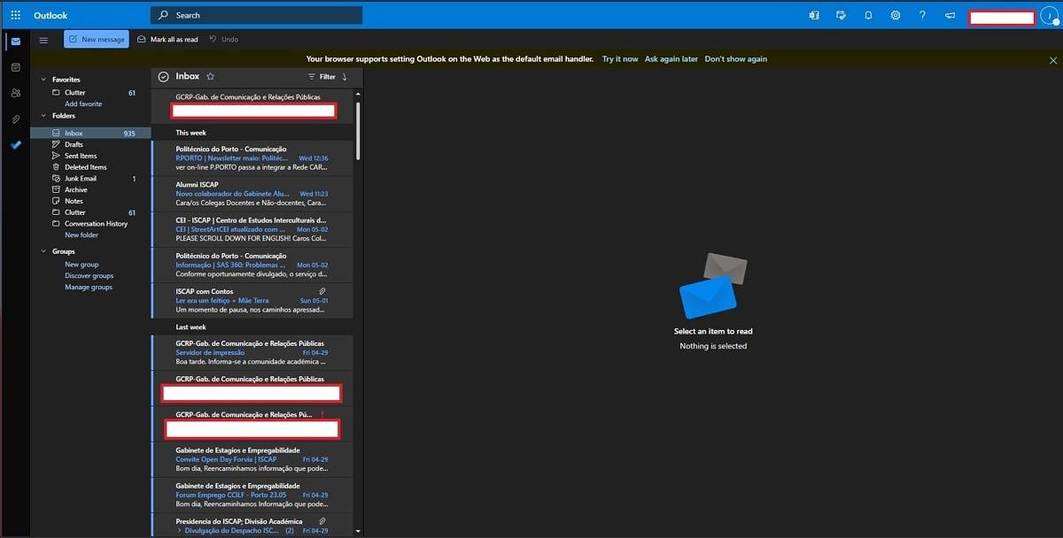 Outlook.com website