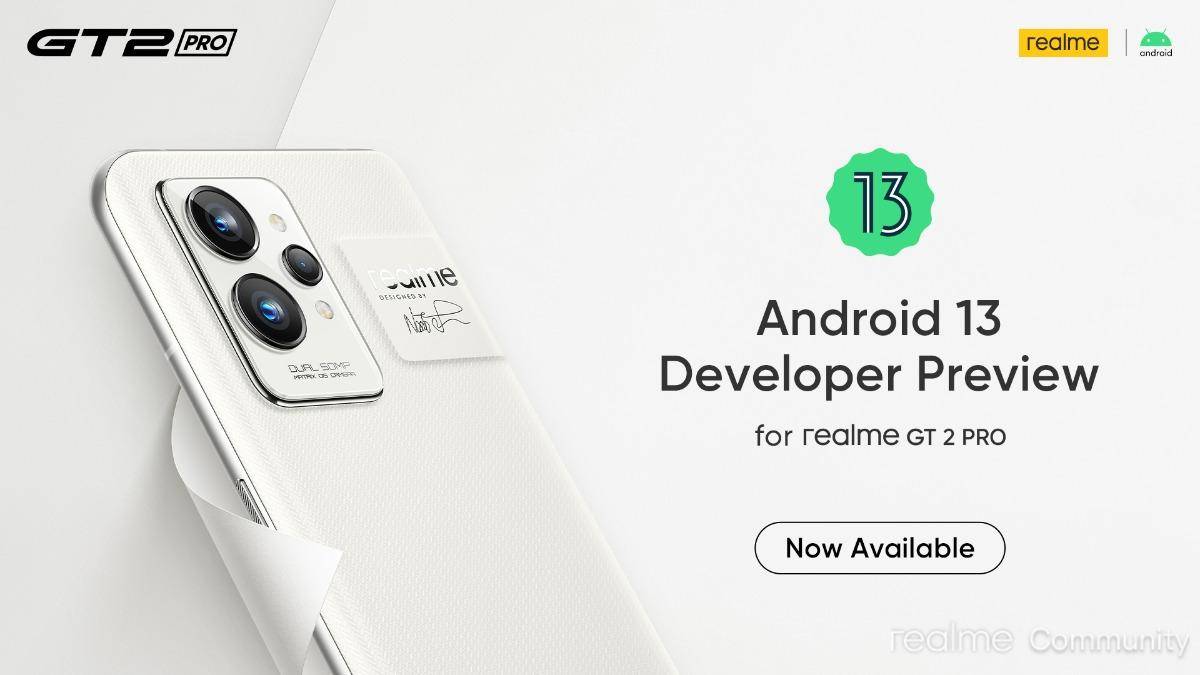 Realme GT 2 Pro Android 13 beta developer preview