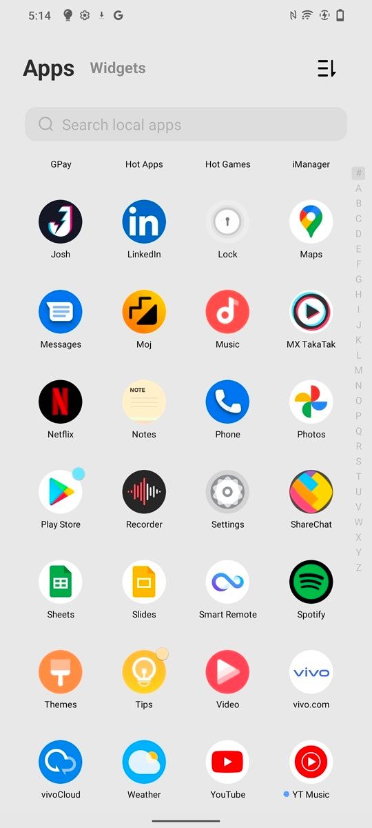 Screenshot of Funtouch OS on the Vivo X80 Pro, showcasing the bloatware situation