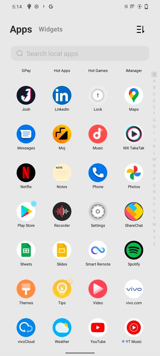 Screenshot of Funtouch OS on the Vivo X80 Pro, showcasing the bloatware situation