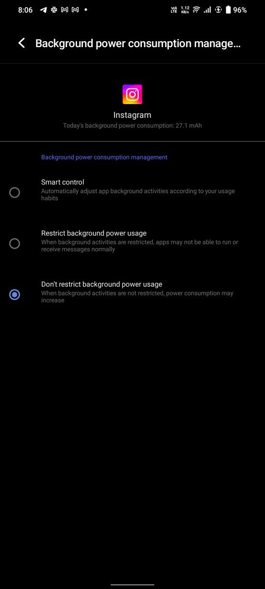 Funtouch OS Battery Settings screen