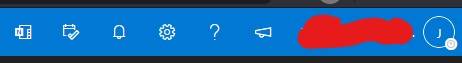 Toolbar showing various buttons including account information in Outlook.com