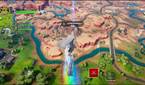 Moon Knight riding Butt Stallion down into the Fortnite map