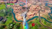 Moon Knight riding Butt Stallion down into the Fortnite map