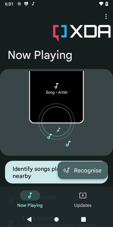Ambient Music Mod Now Playing