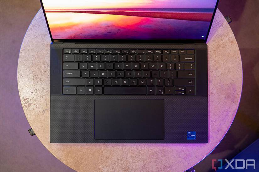 Top down view of Dell XPS 15 keyboard