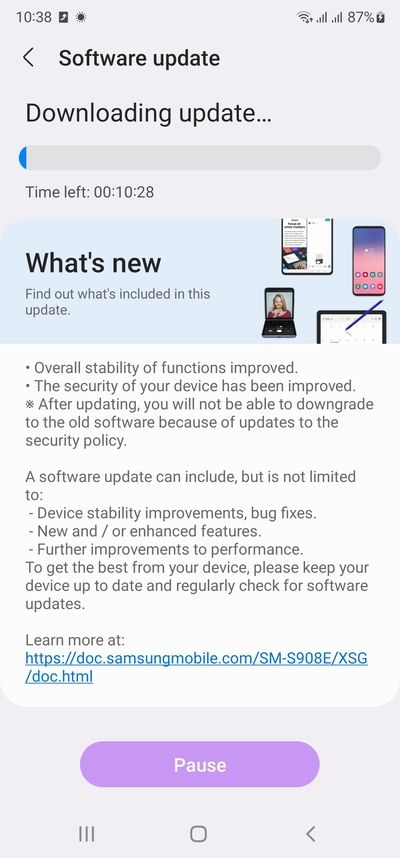 Galaxy S22 June 2022 patch 1