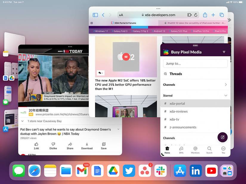 iPadOS 16 stage manager