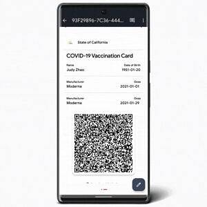 COVID vaccination card google pay shortcut