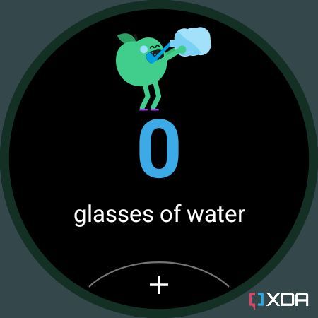 Water logging screen in Lifesum Wear OS app