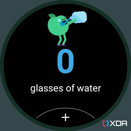 Water logging screen in Lifesum Wear OS app