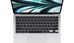 MacBook Air 2022 Silver overhead view with lid open