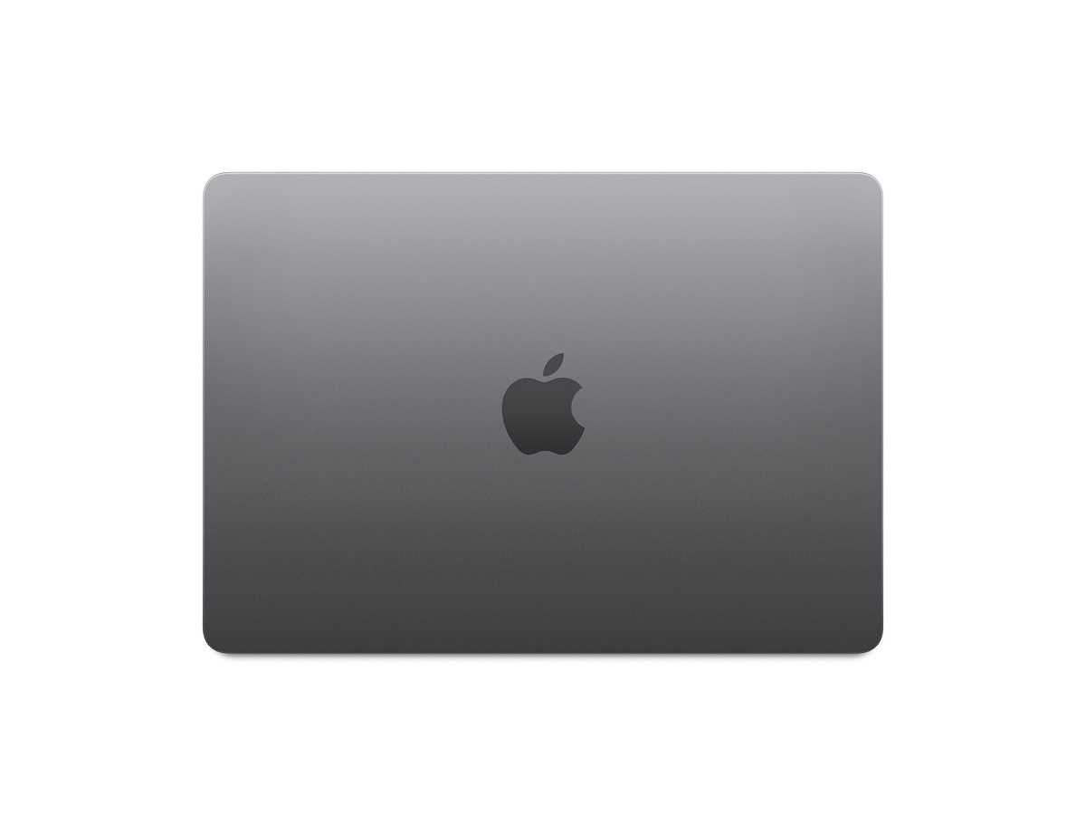 MacBook Air 2022 Space Grey overhead view with lid closed