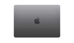 MacBook Air 2022 Space Grey overhead view with lid closed
