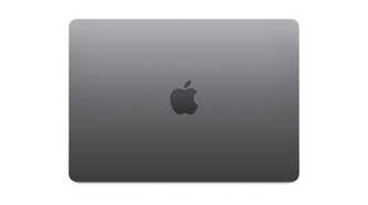 MacBook Air 2022 Space Grey overhead view with lid closed
