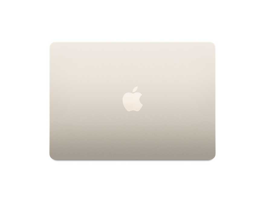MacBook Air 2022 Starlight overhead view with lid closed