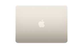 MacBook Air 2022 Starlight overhead view with lid closed