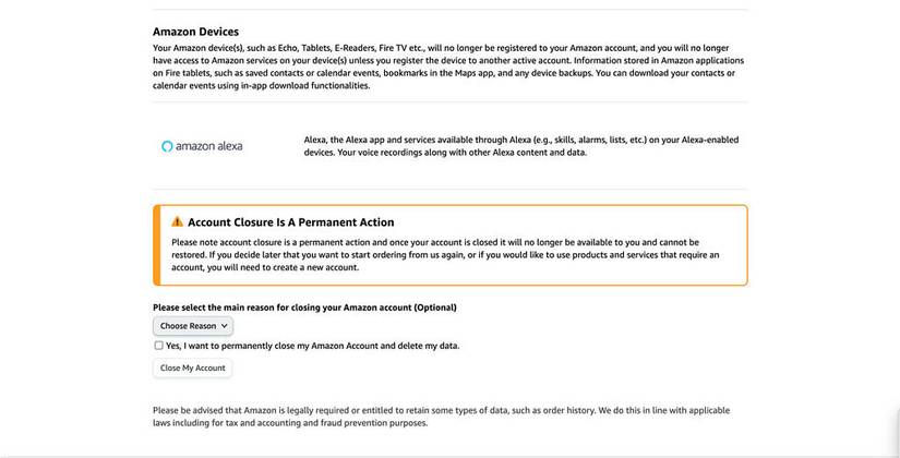 Permanently delete Audible account screenshot 