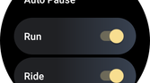 Auto pause toggles for Run and Ride in Strava Wear OS app