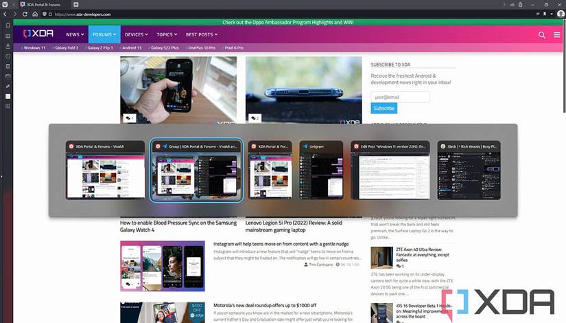 Snap Groups in task switcher in Windows 11 version 22H2