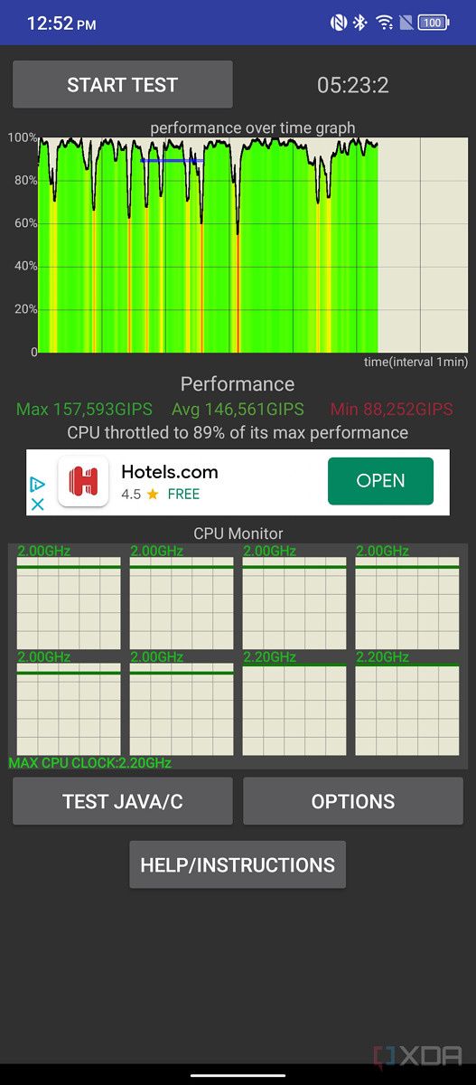 CPU Test on the TCL Stylus 5G.