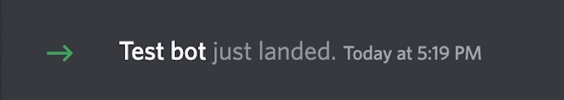 Test bot added to server