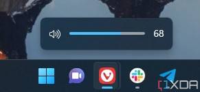 Volume flyout indicator in Windows 11 version 22H2