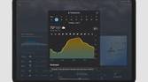 Weather app on an iPad running iPad OS 16 on gray background