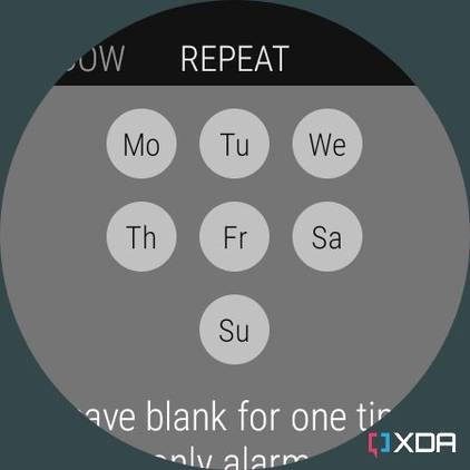 Wake Up Well app displaying alarm repeat options