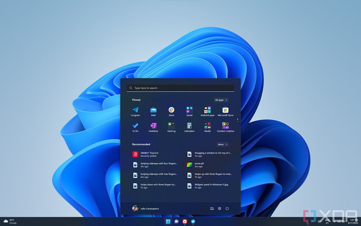 Windows 11 Start menu