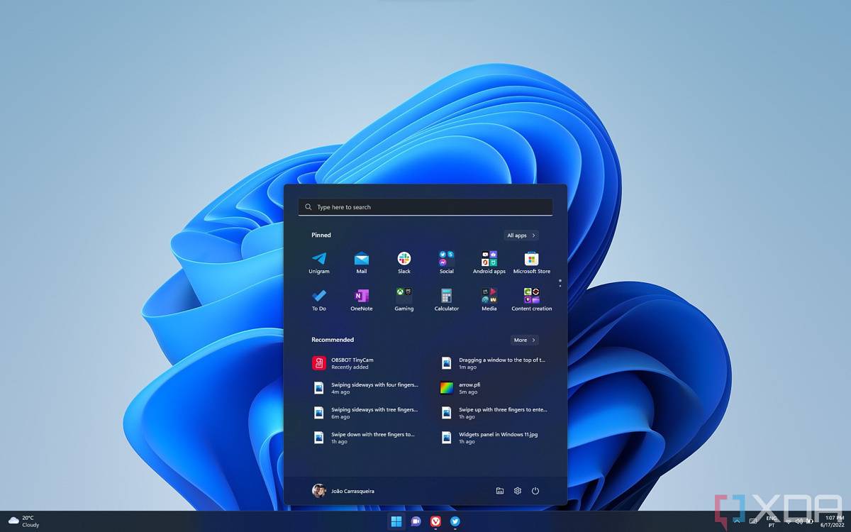 Windows 11 Start menu