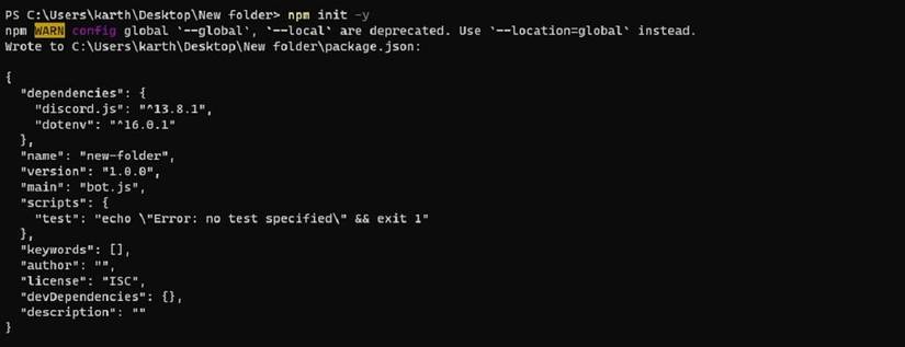 create a package json file