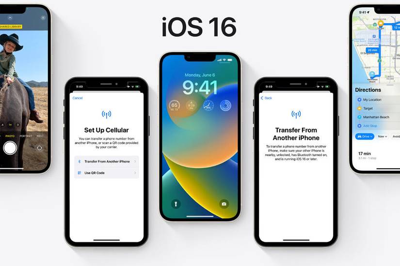 Apple iOS 16 shown off with eSim setup screens