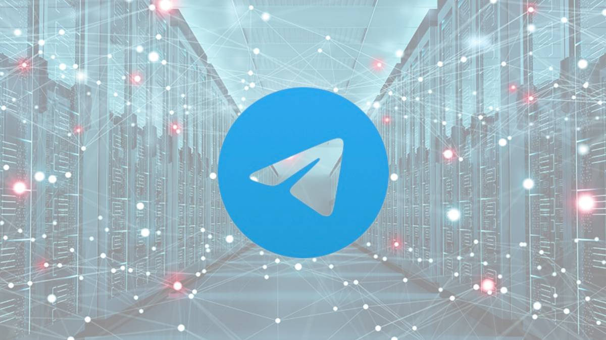 Telegram on a unique background that features or implies digital information